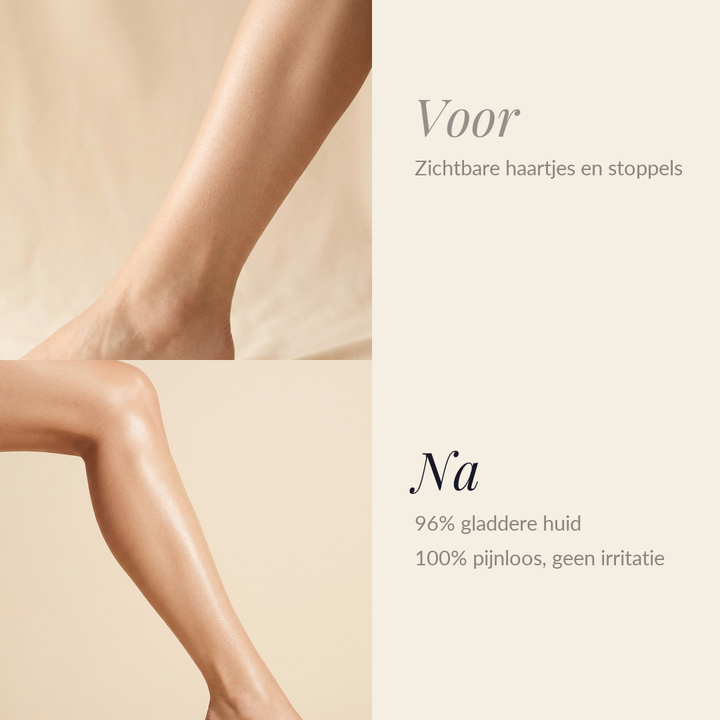 Voor en na - zichtbaar gladdere huid